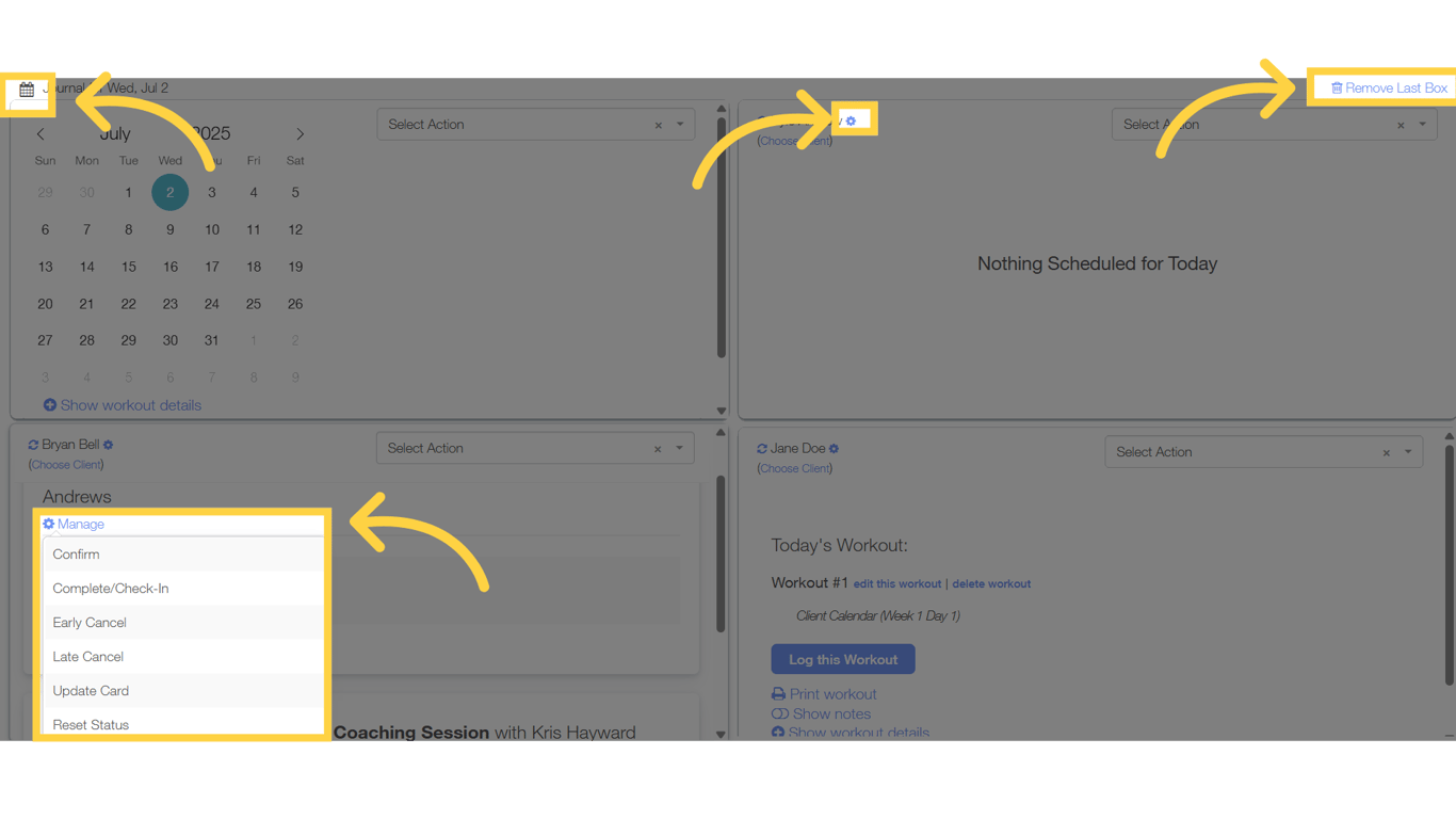 You can perform many actions from the iPad/Tablet Account Manager