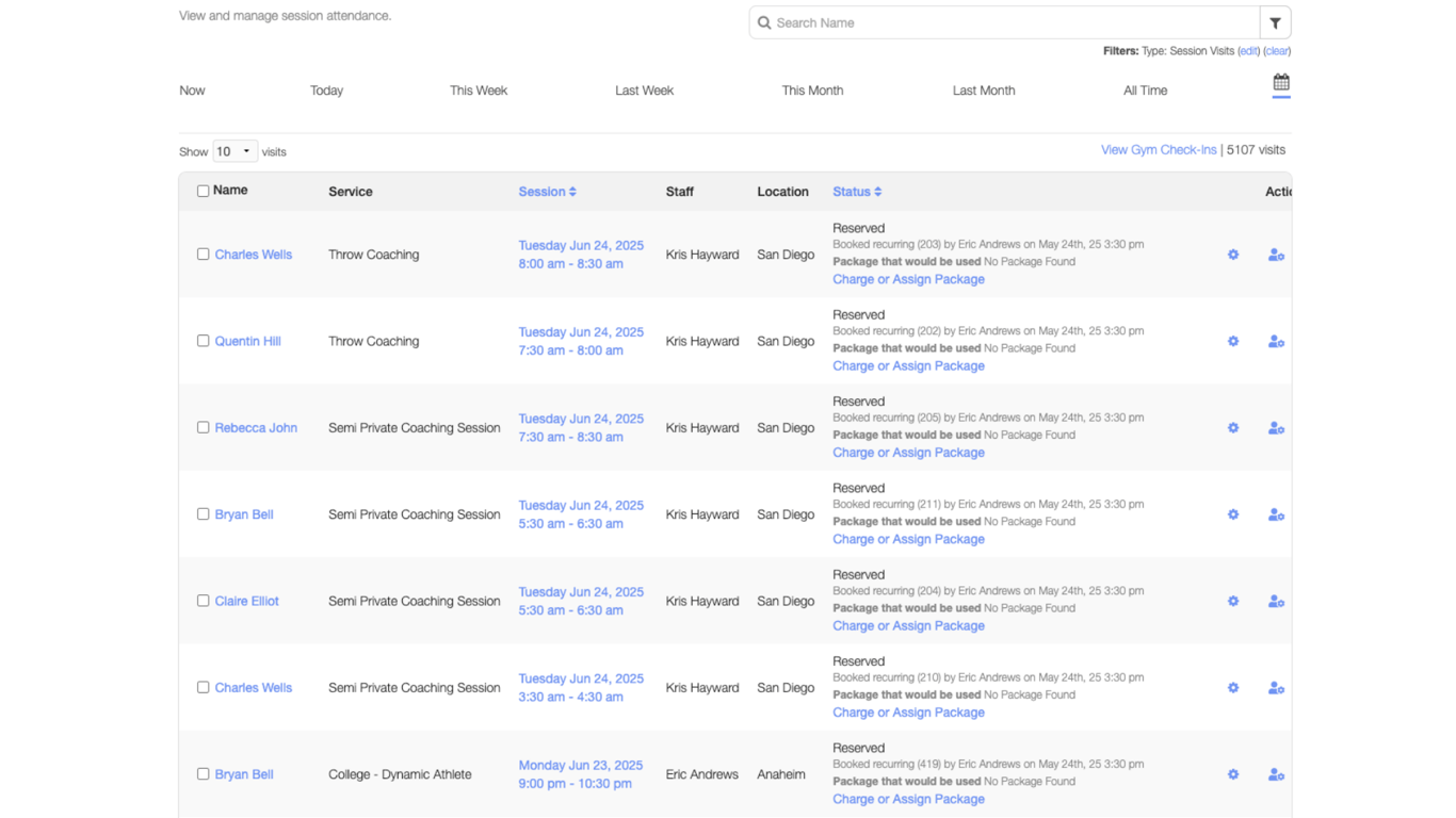 View scheduled appointments.