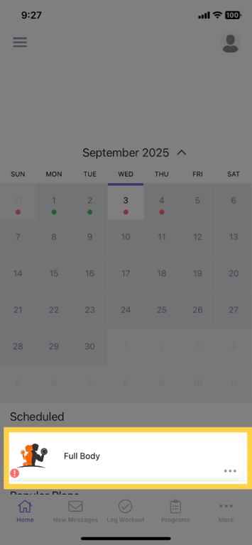 Log a Scheduled Workout