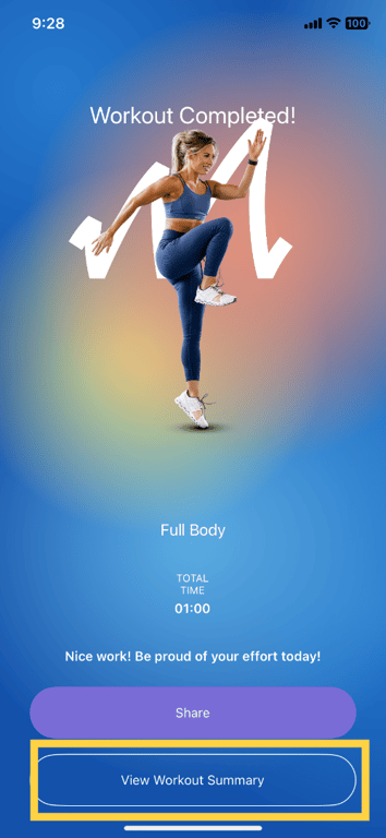View Workout Summary