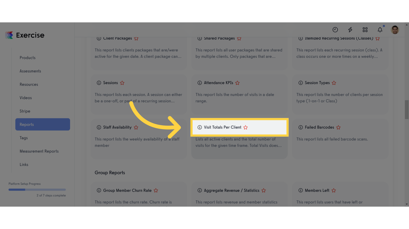 Visit Totals Per Client