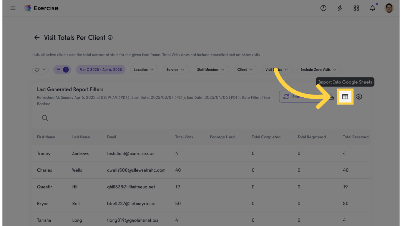Import to Google Sheets