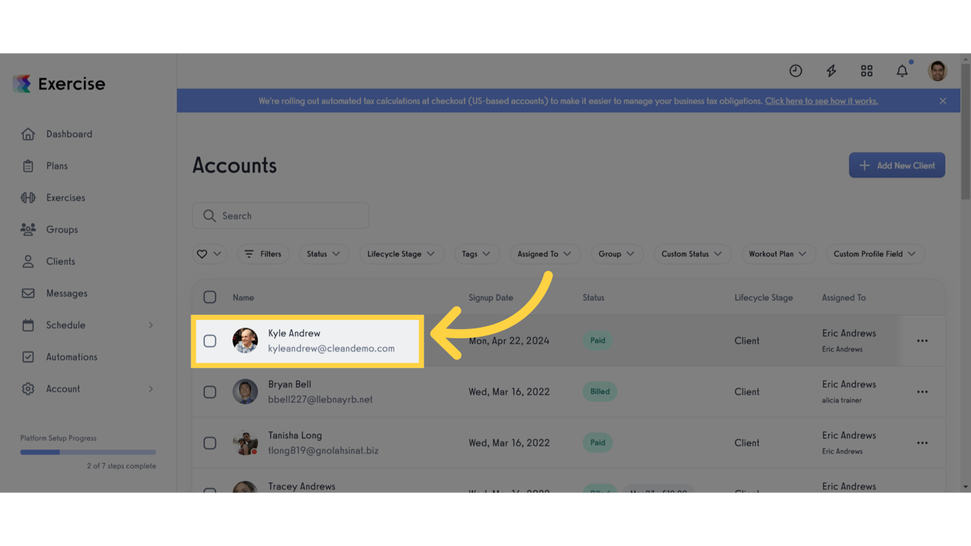 Click 'Kyle Andrew'.