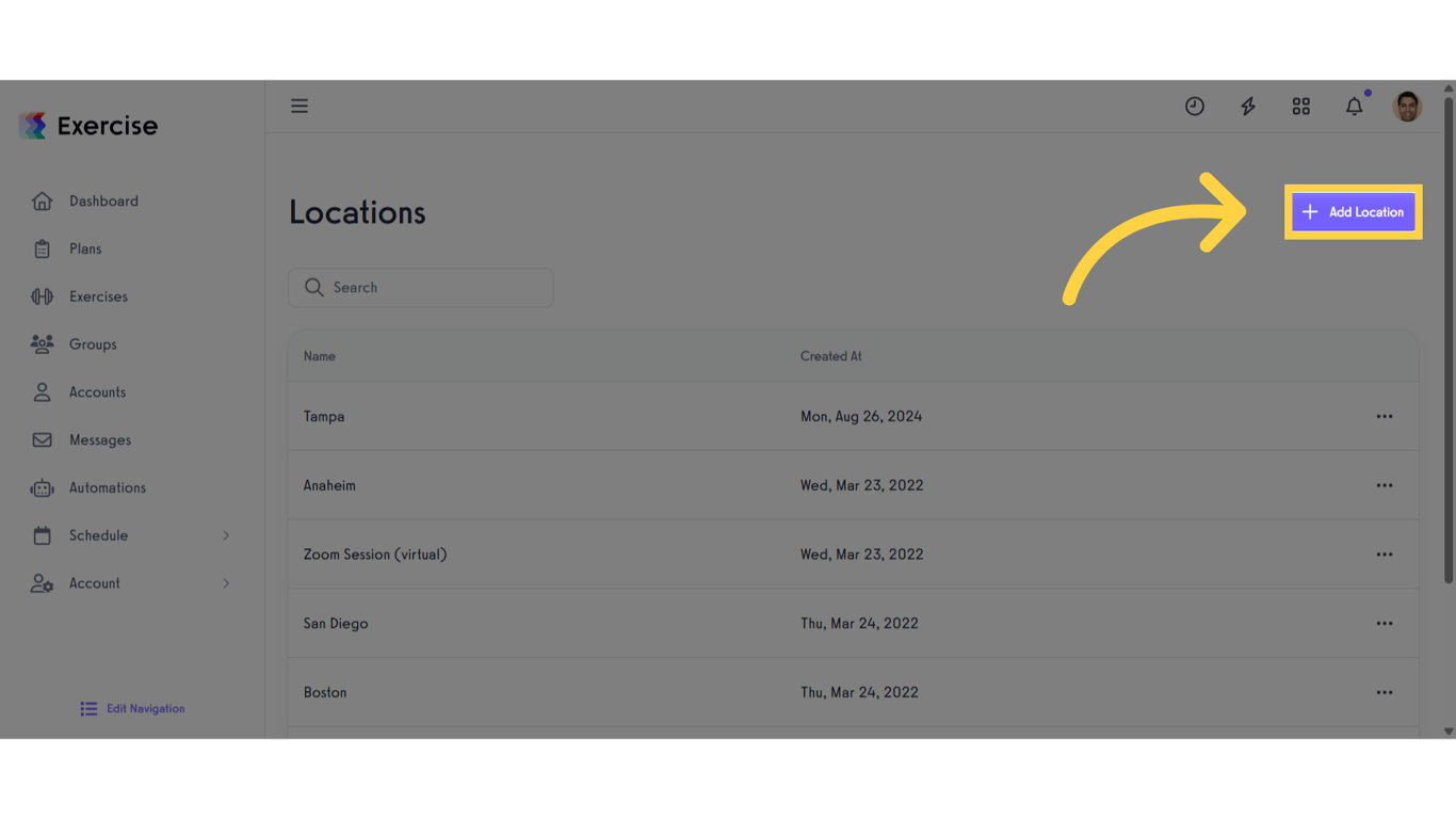 Click 'Add Location'