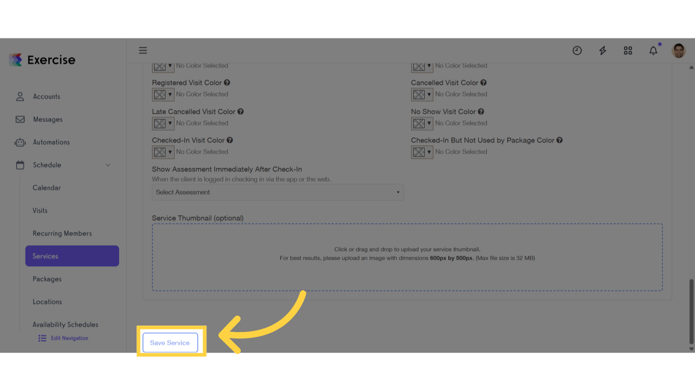 Click 'Save Service'
