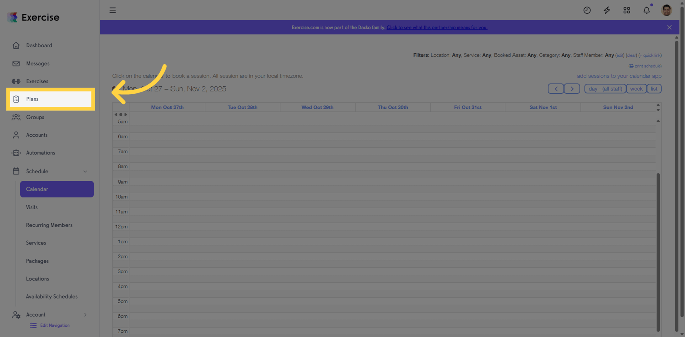 Go to the Plans Section