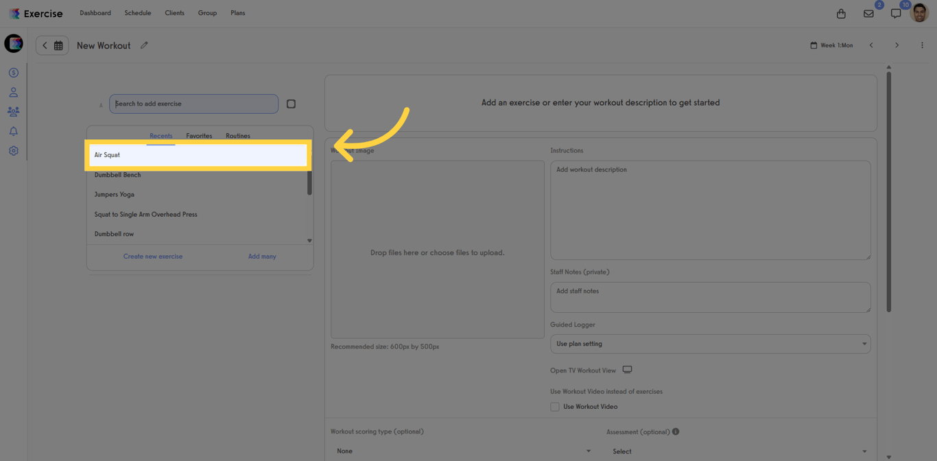 Select Air Squat Exercise