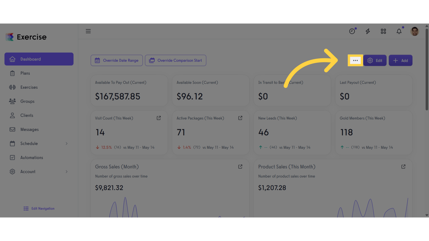 Click the the three dot button