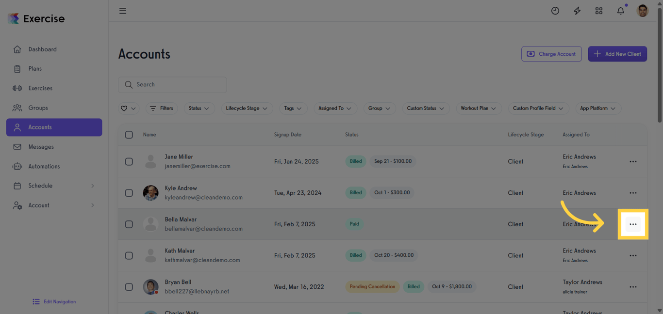 Click three-dot menu.