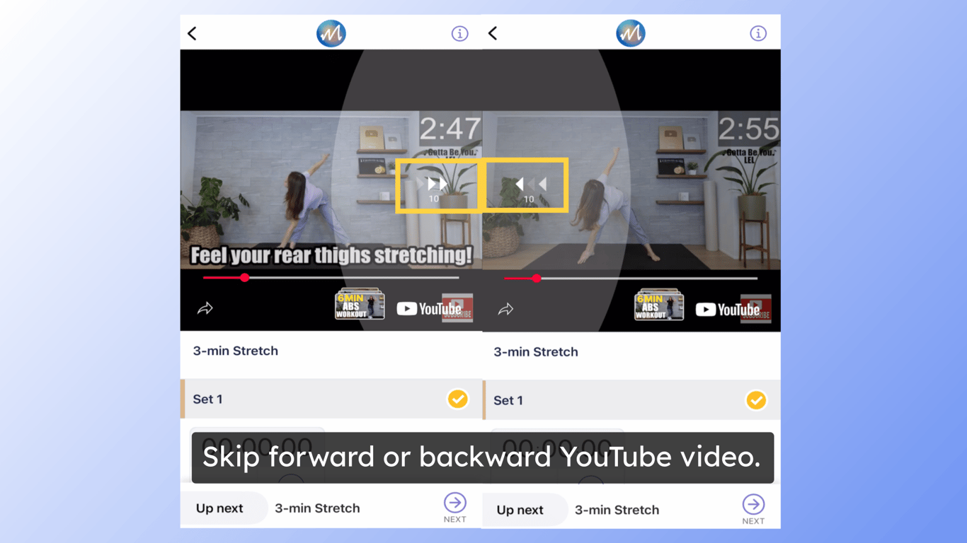 Skip forward or backward YouTube video.