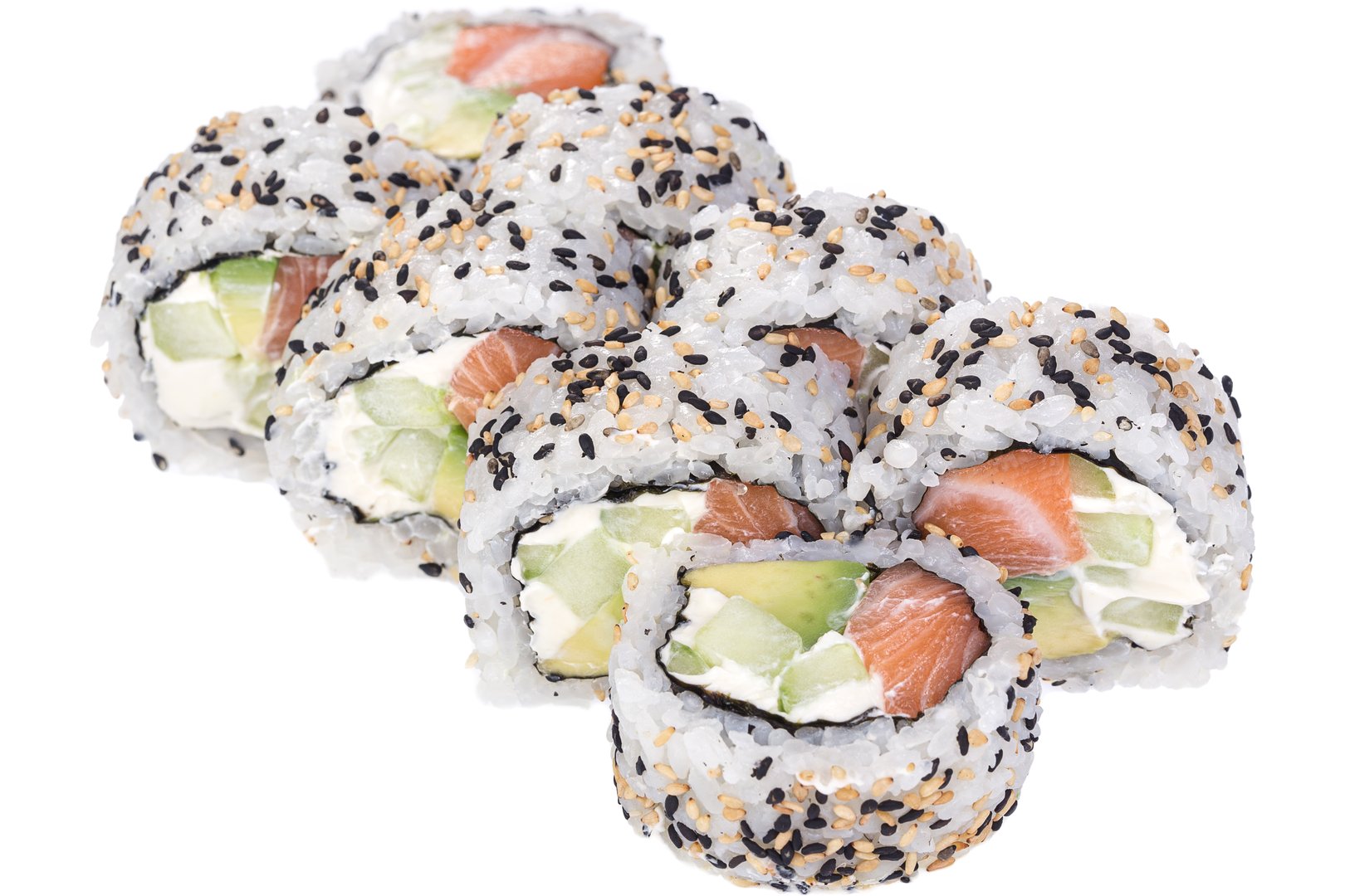 Photo Dish Philadelphia with salmon in sesame seeds