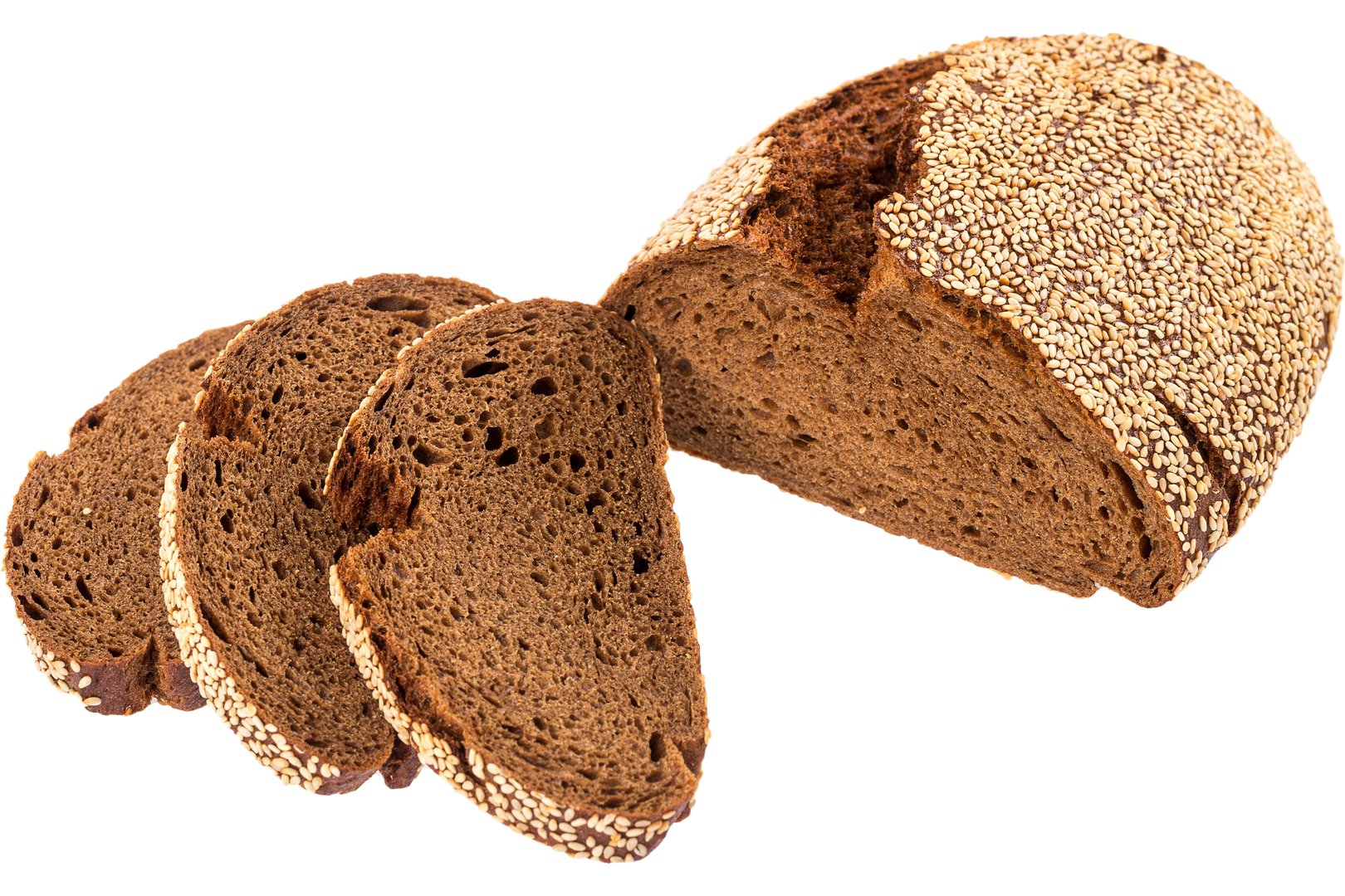 Photo Wheat and rye bread piece