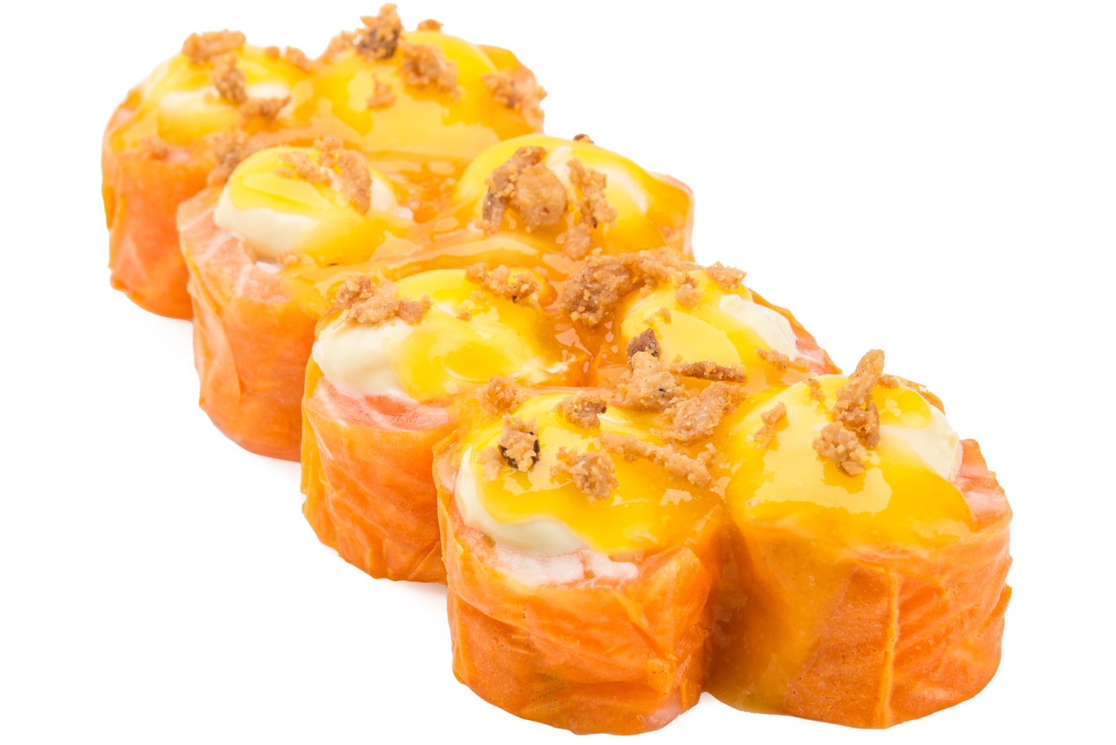 Photo Dish Roll Salmon and shrimp in MAMENORA with mango sauce WITHOUT rice