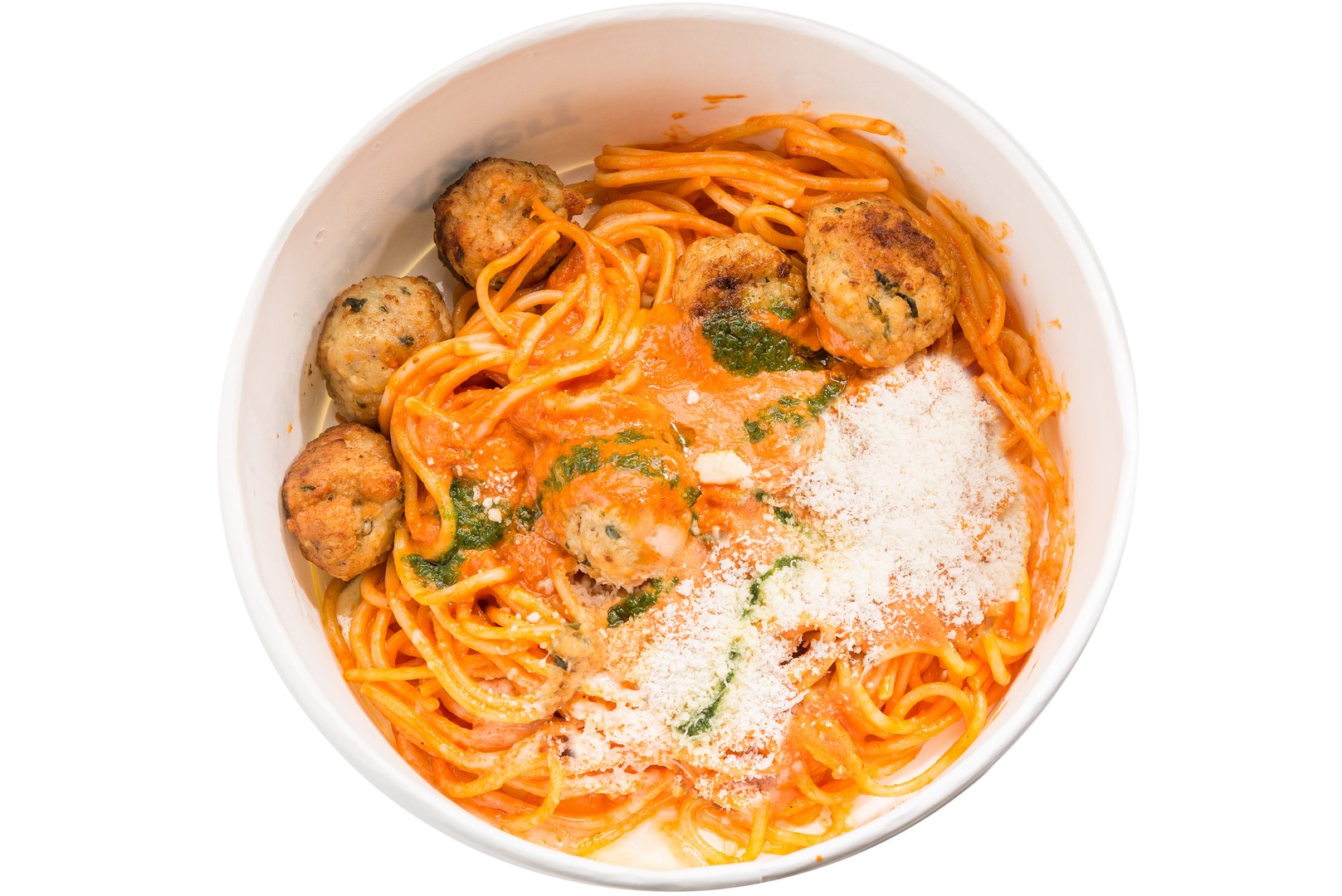 Photo Spaghetti with meatballs in tomato sauce