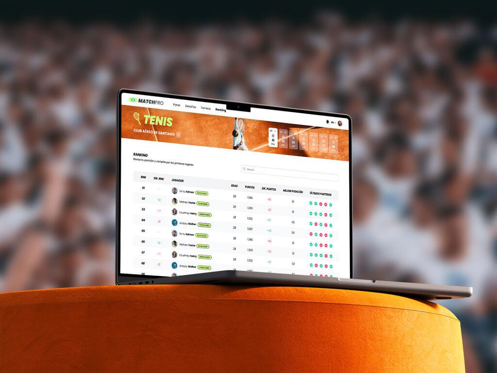 Ranking and competition system for racquet sports in MatchPro