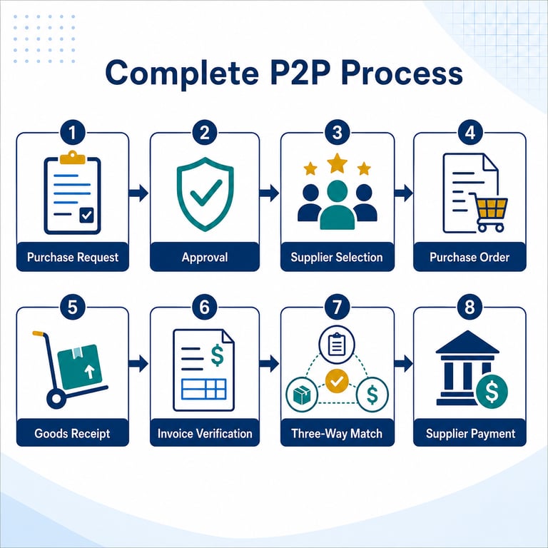Complete P2P process steps