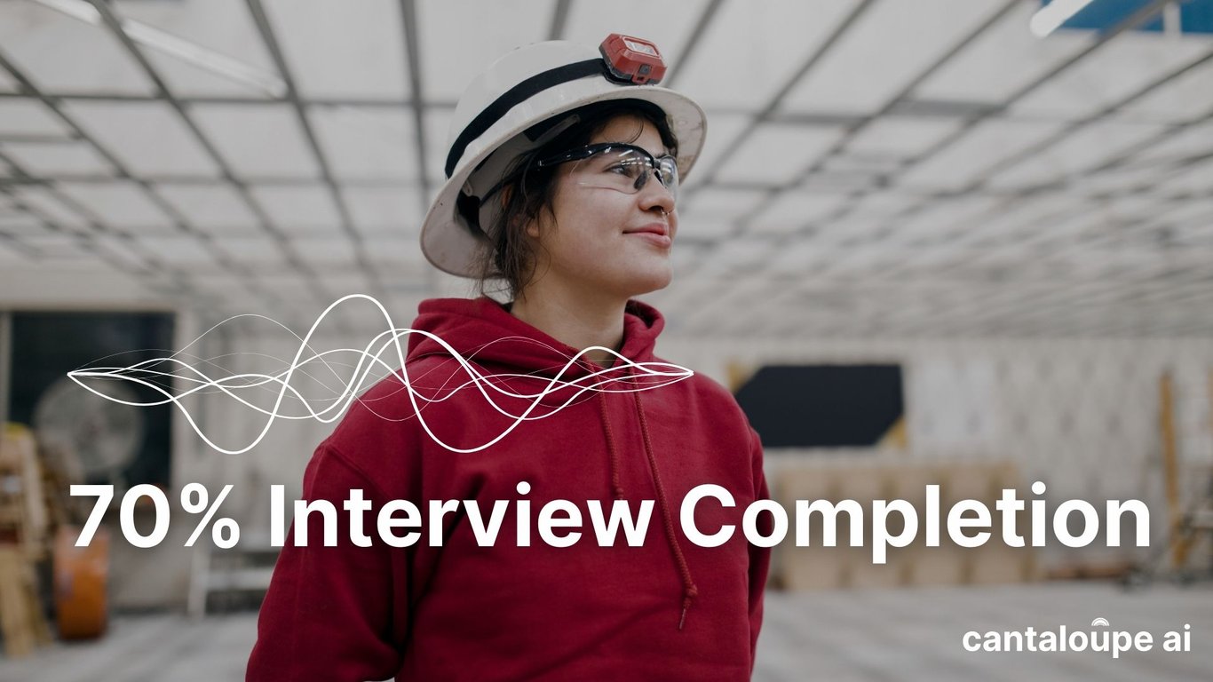 In a pilot test, 70% of applicants who began their first-round AI interview with Cantaloupe's agent "Clio" completed