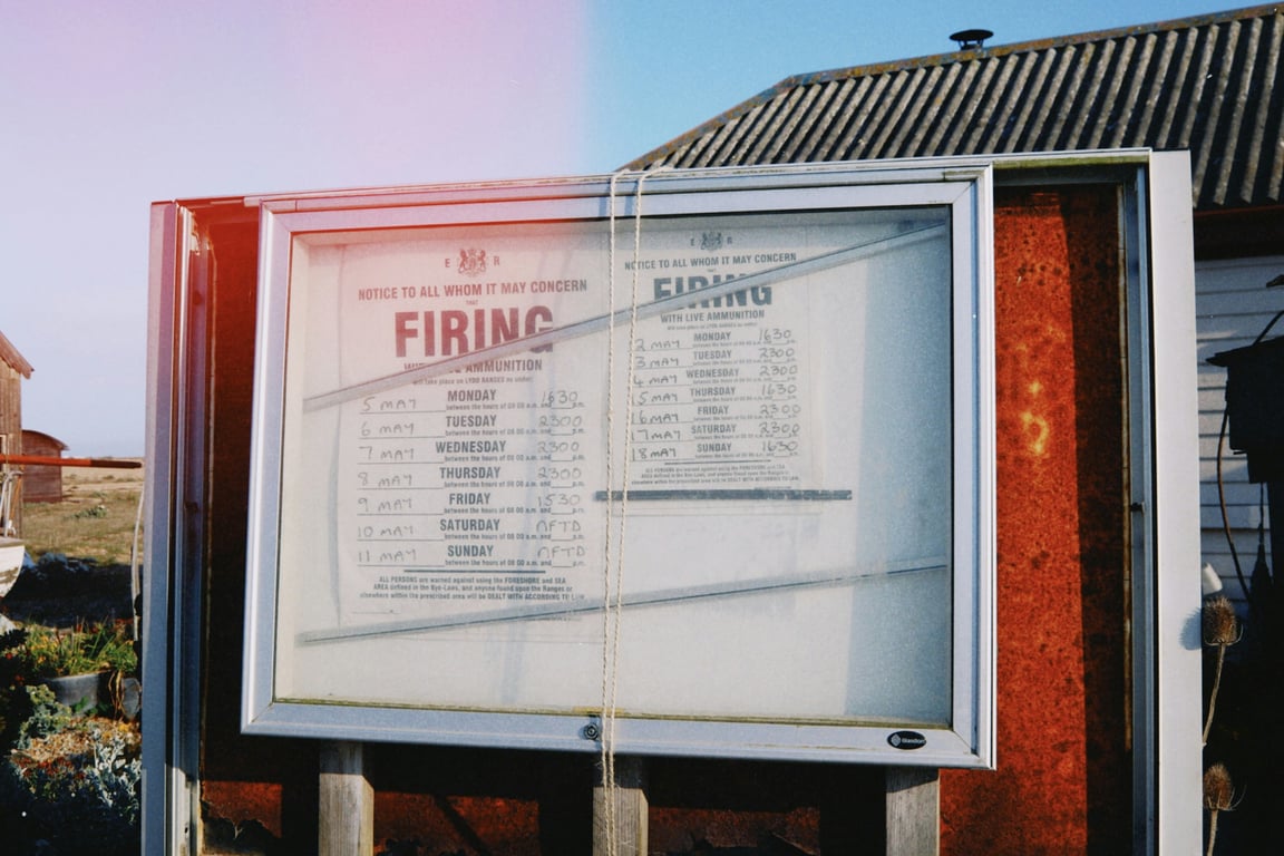 A firing sign outside of a restaurant