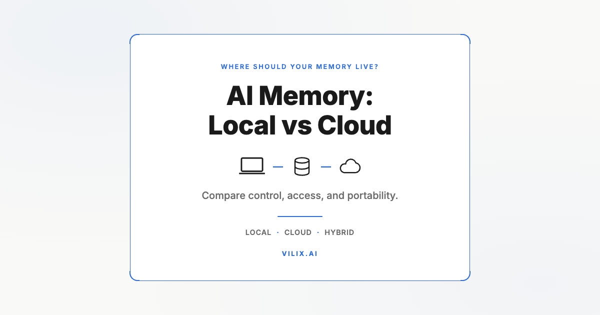 AI Memory: Local vs Cloud. Compare control, access, and portability. Vilix AI.