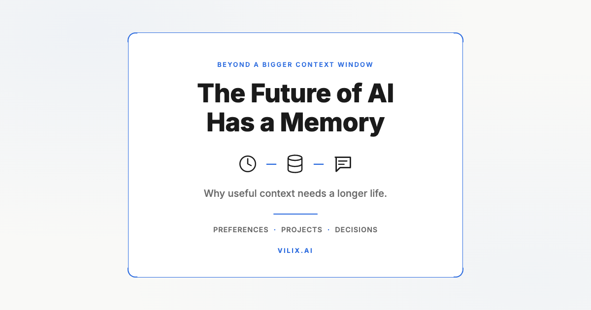 The Future of AI Has a Memory. Why useful context needs a longer life. Vilix AI.
