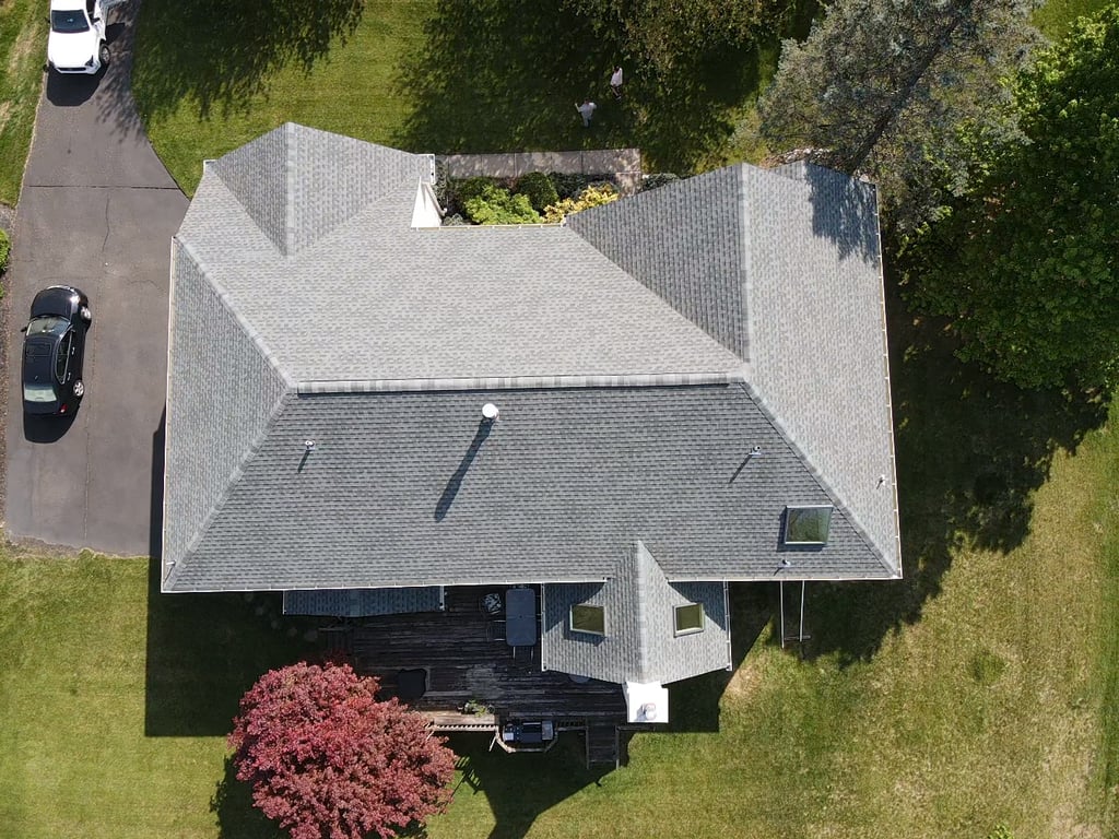 overhead image of roof 