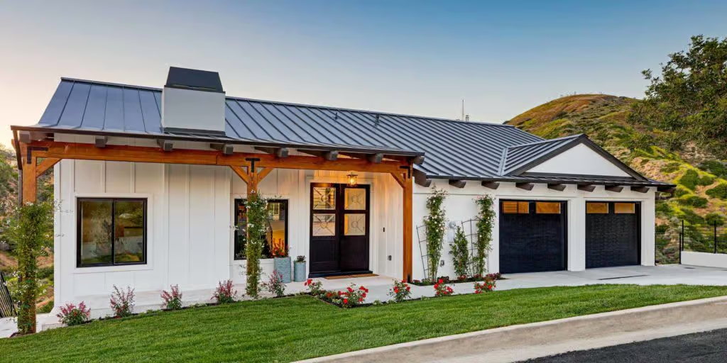 home with metal roof