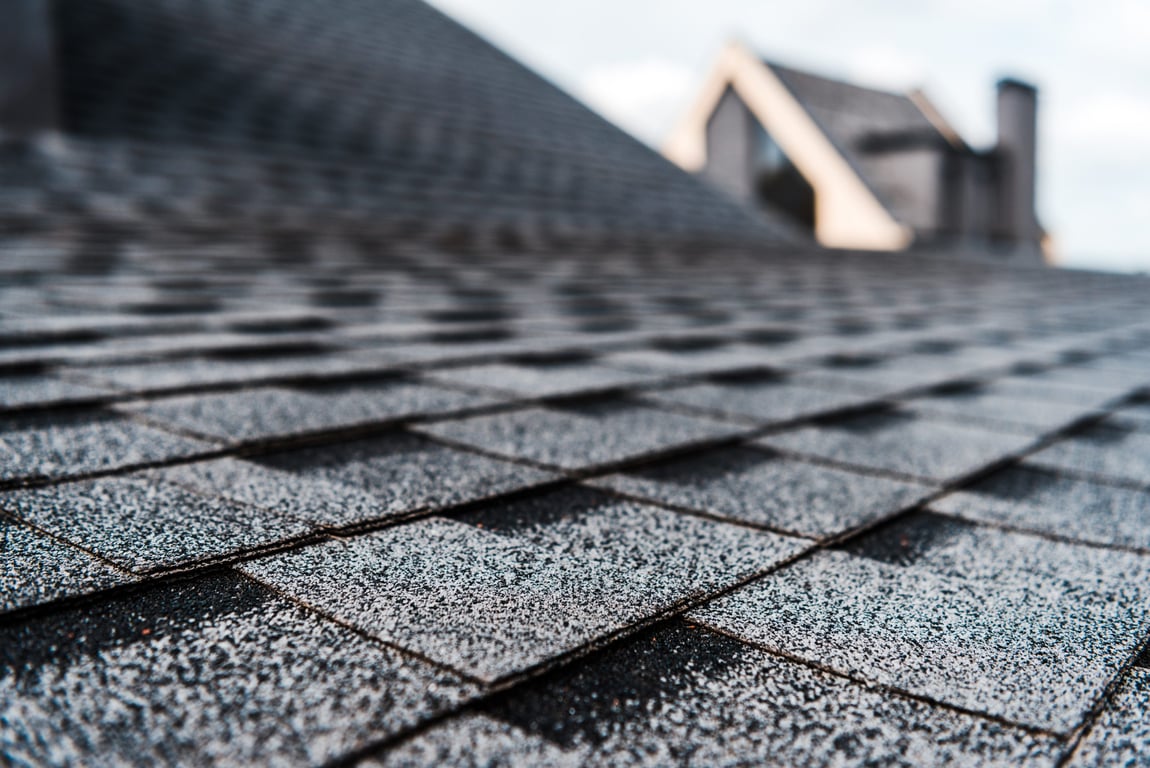 roof shingles up close