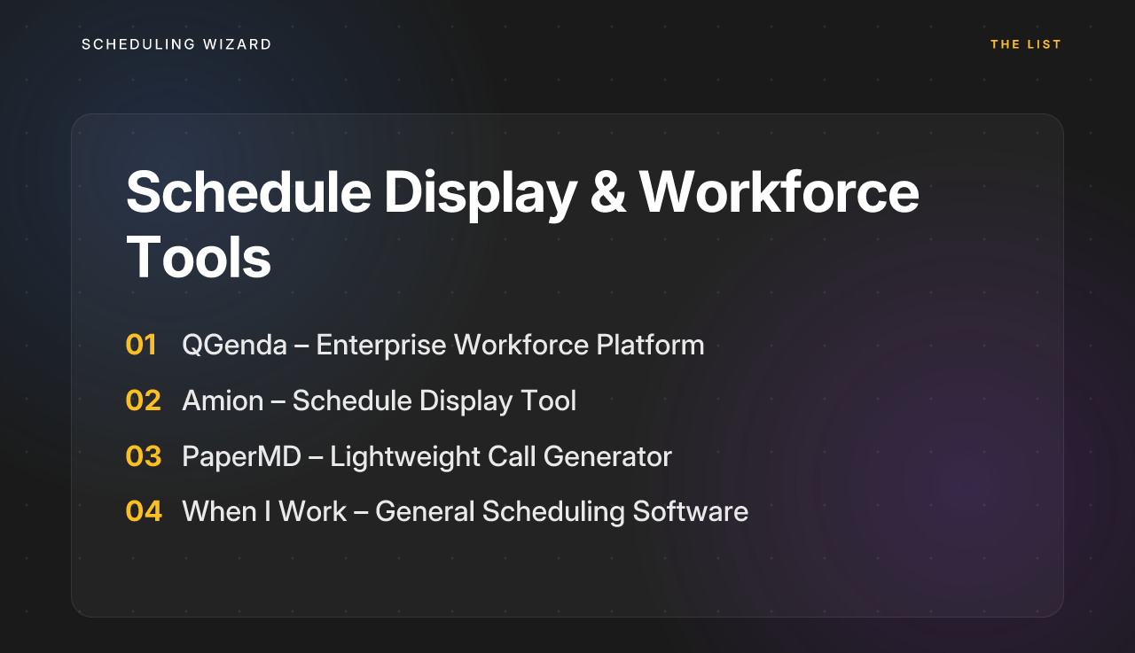 Schedule Display & Workforce Tools