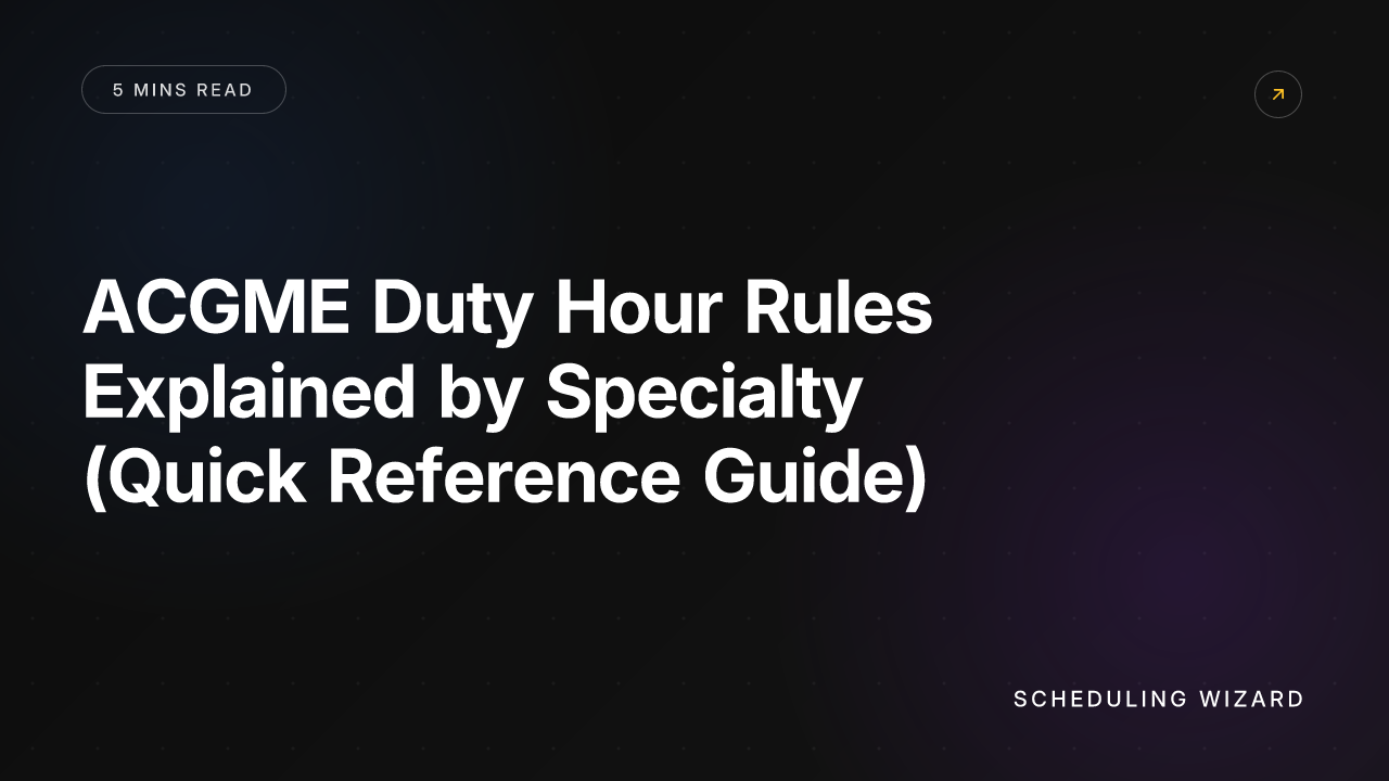 ACGME Duty Hour Rules Explained by Specialty (Quick Reference Guide)