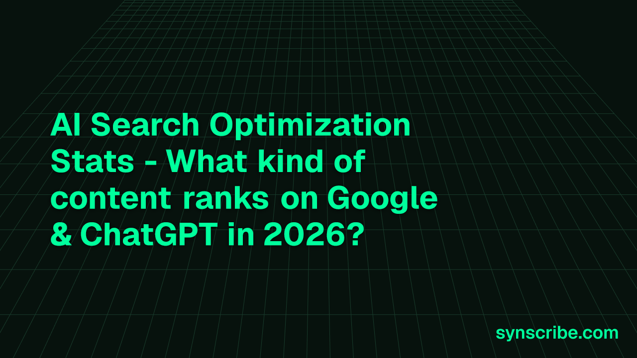 AI Search Optimization Stats - What kind of content ranks on Google & ChatGPT in 2026?