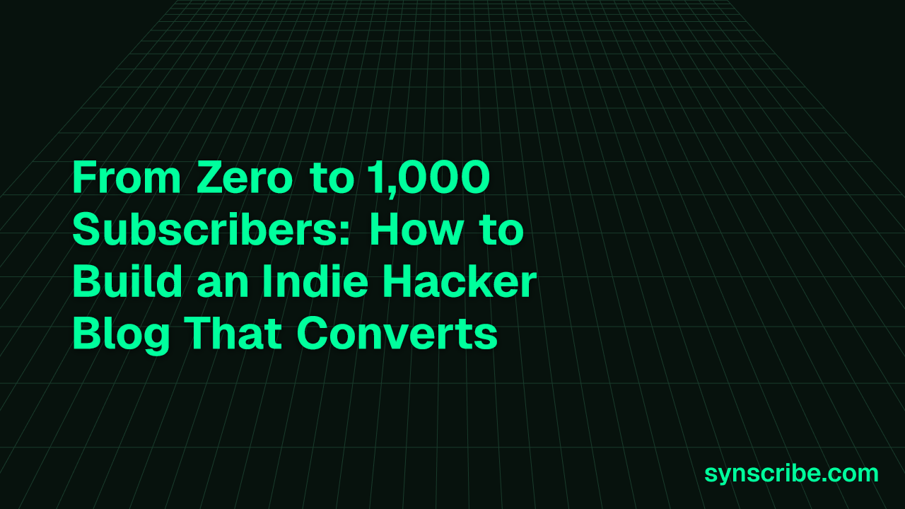 From Zero to 1,000 Subscribers: How to Build an Indie Hacker Blog That Converts