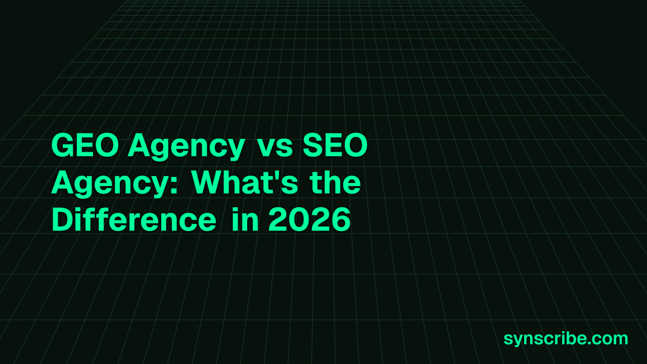 GEO Agency vs SEO Agency: What's the Difference in 2026