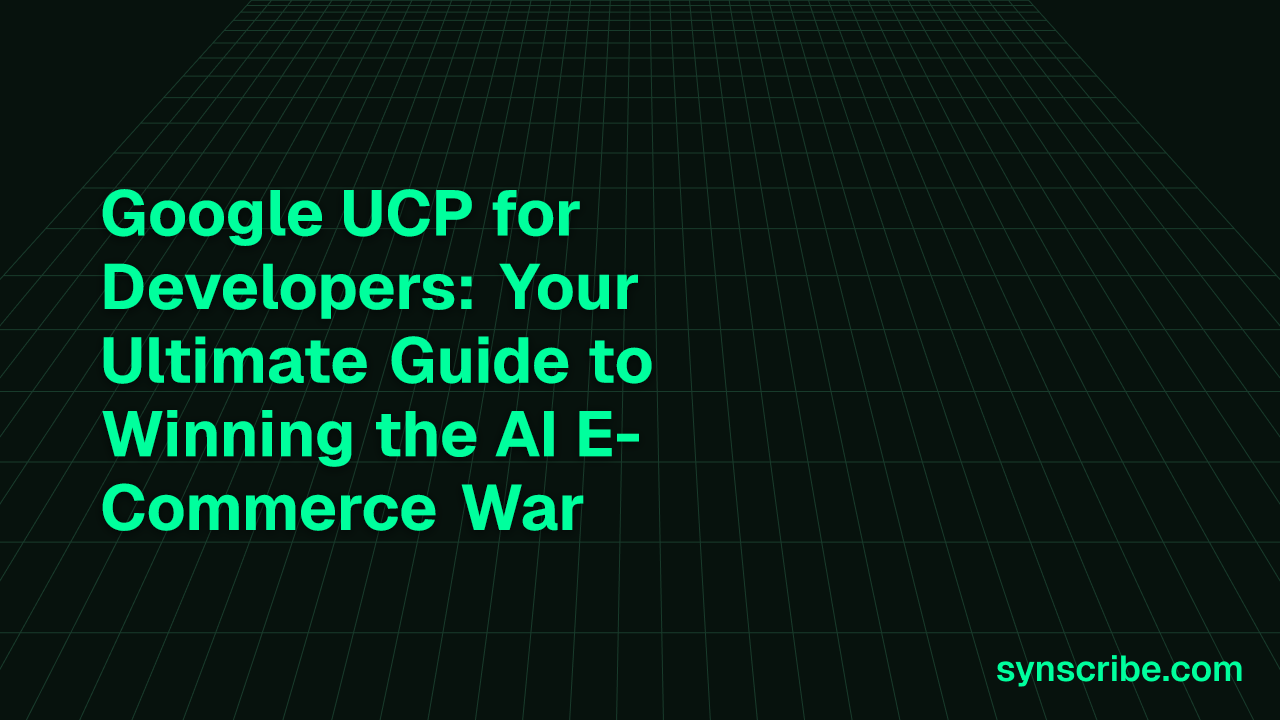 Google UCP for Developers: Your Ultimate Guide to Winning the AI E-Commerce War