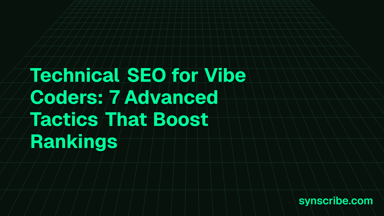 Technical SEO for Vibe Coders: 7 Advanced Tactics That Boost Rankings