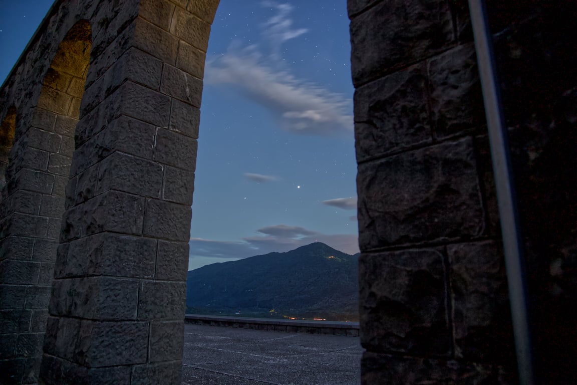 La vue depuis L'ossuaire italien de Caporetto