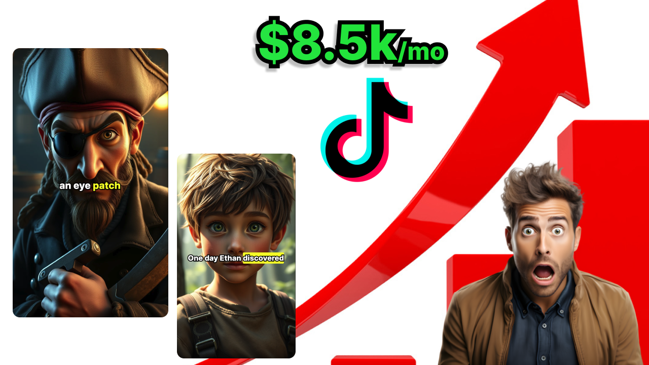 $8.5K  per month from TikTok posting faceless ai generated video from Shortspro.co