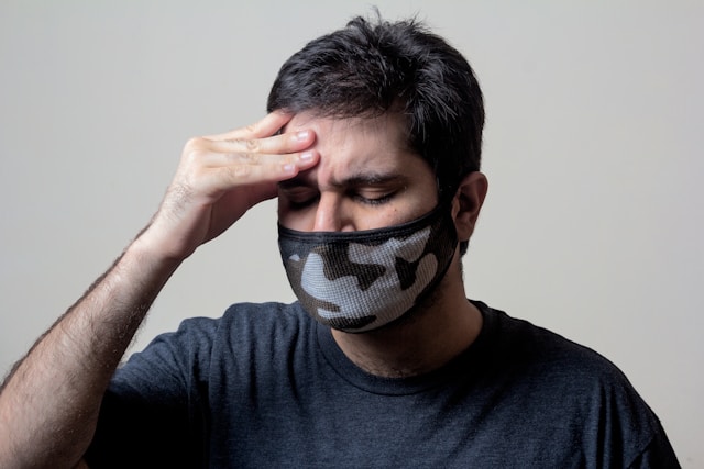 A man suffering from dizziness