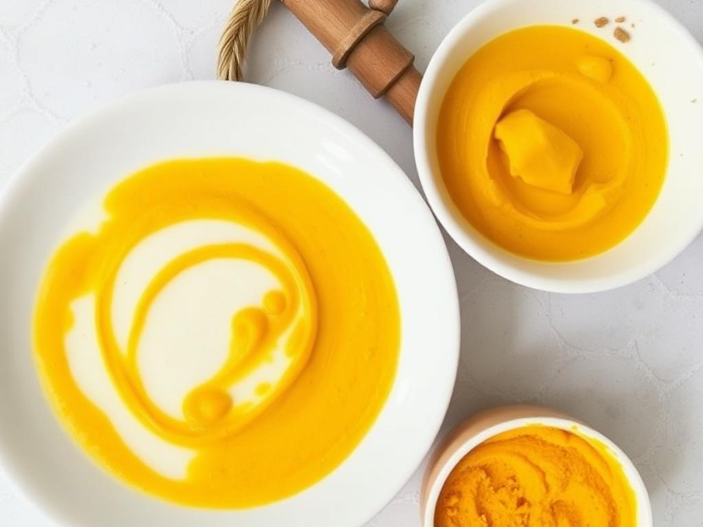 Besan + turmeric + raw milk mask