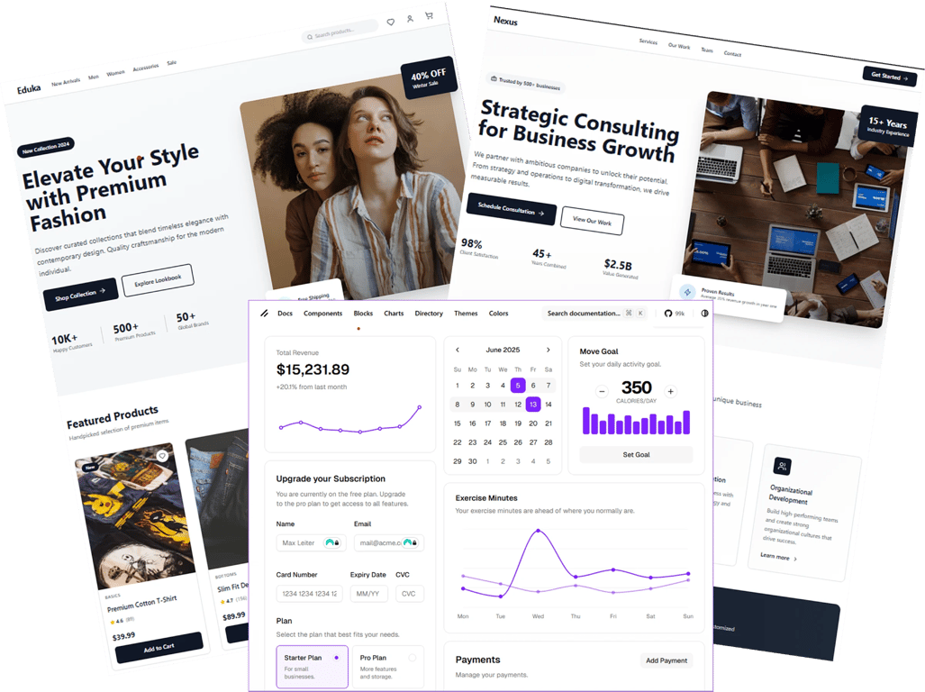 screenshots of websites built by Mjini Digital, the best web developers in Nairobi