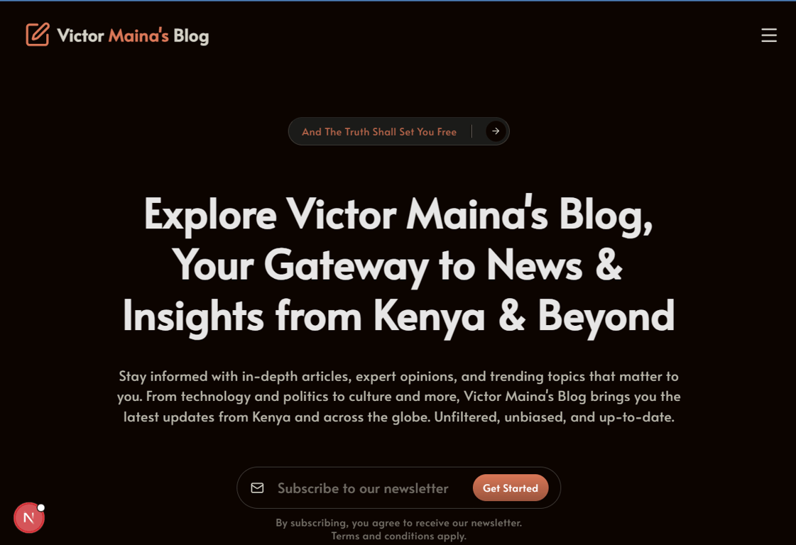 screenshot of a website built by Mjini Digital