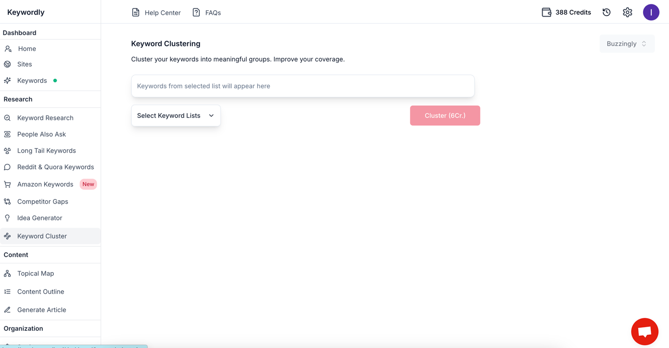 Keywordly - Keyword Clusters