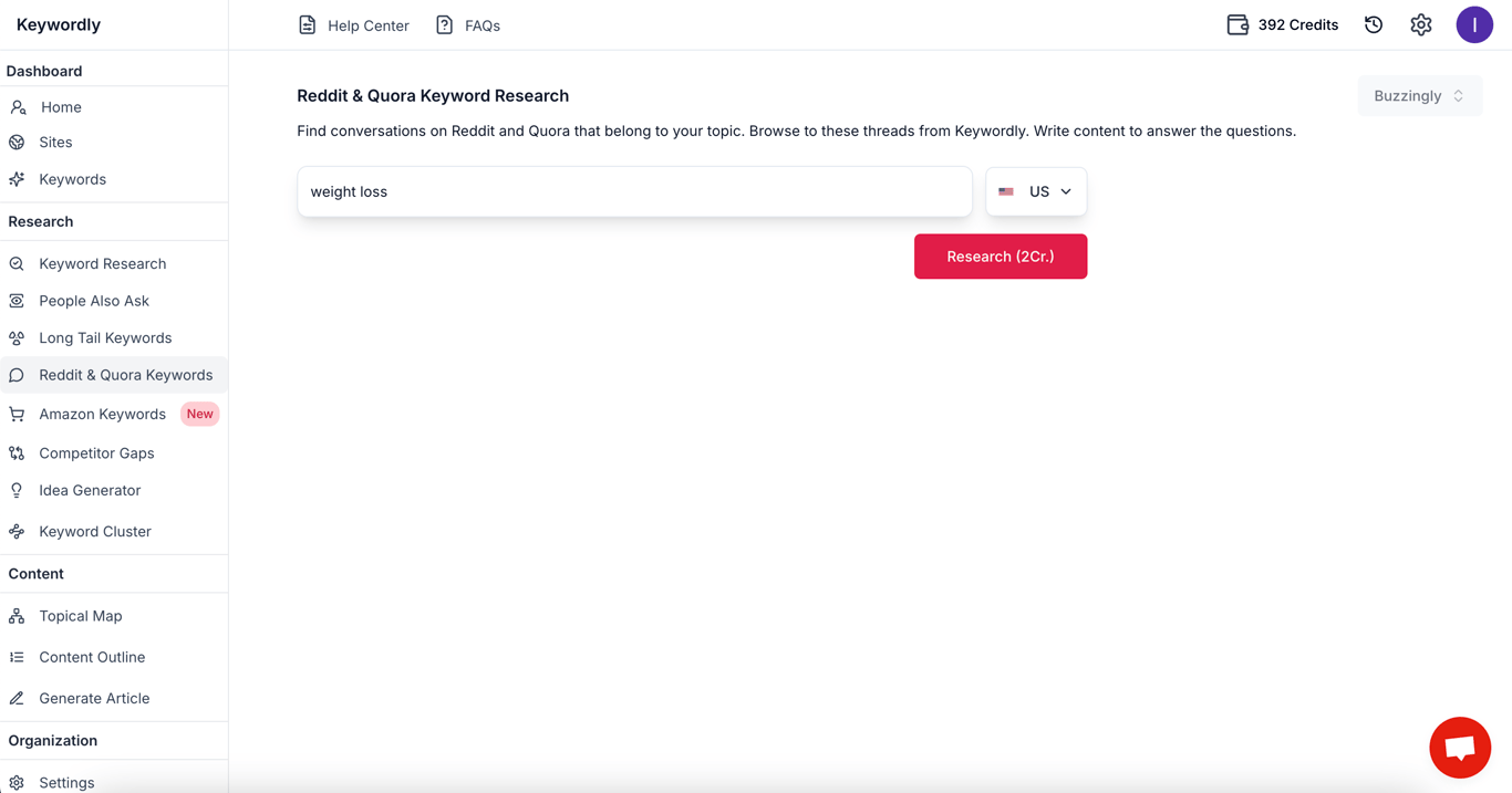 Reddit Keyword Research
