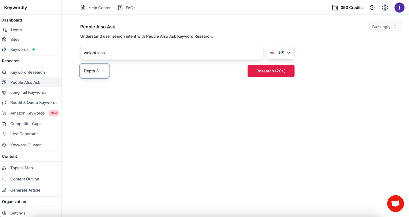 PAA Keyword Research