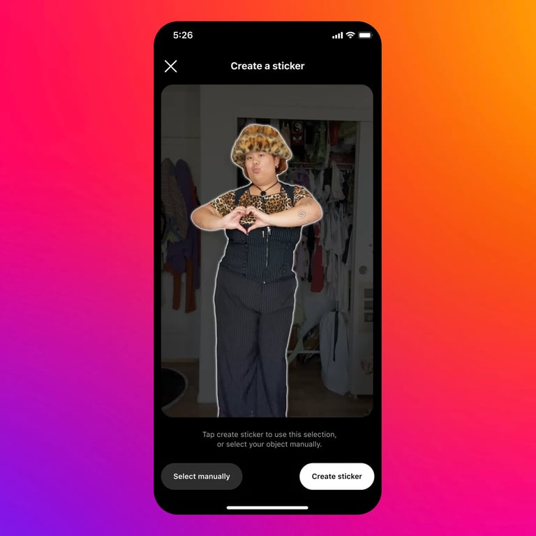 Screenshot showing the user flow of creating a cutout sticker based on a photo. | Threadsaver.in