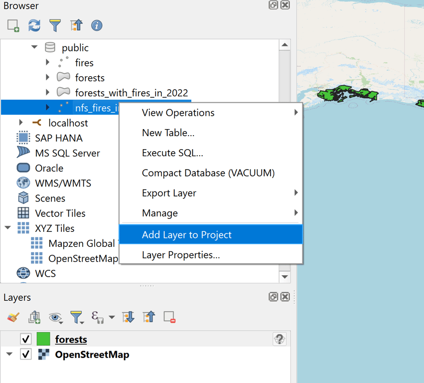 add tables qgis