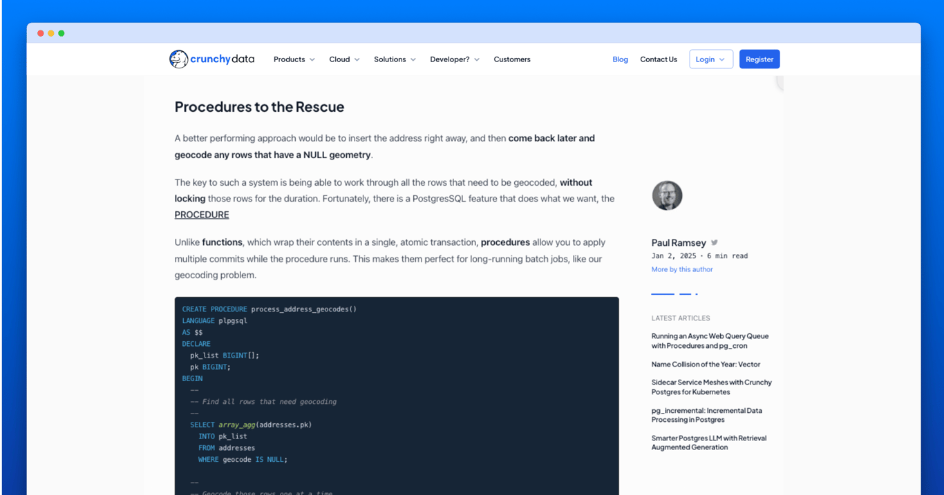 保罗·拉姆齐：使用过程和pg_cron运行异步Web查询队列