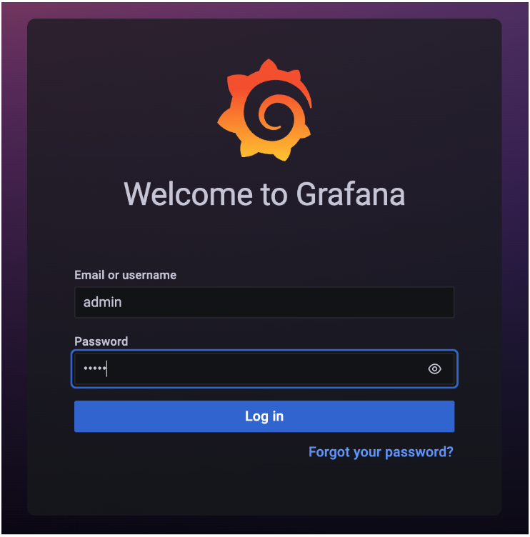 grafana log in