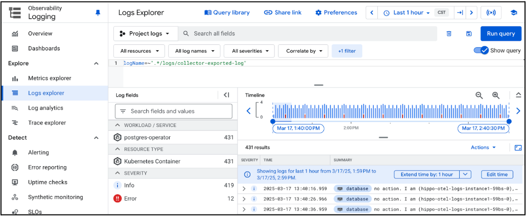 google cloud logging