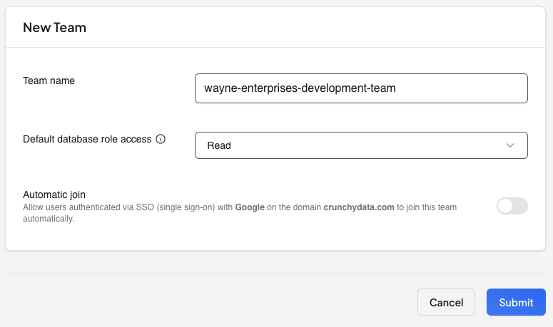 crunchy team creation