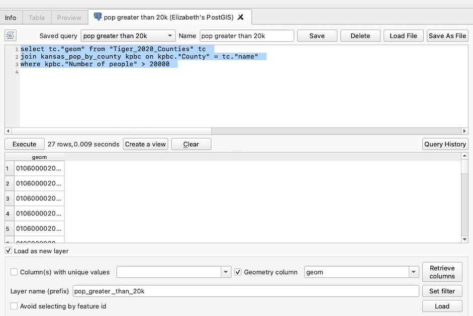 qgis sql query